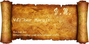 Véber Margit névjegykártya